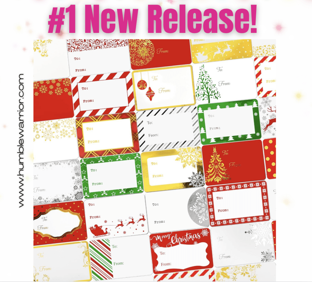 160-pack of assorted Christmas name tag stickers!